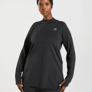 Sale Gymshark Vital Seamless Long Line Top BlackMarl