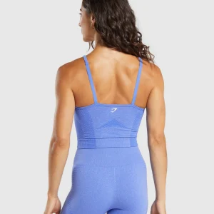 New Gymshark Vital Seamless Midi Tank LiftBlue/Marl