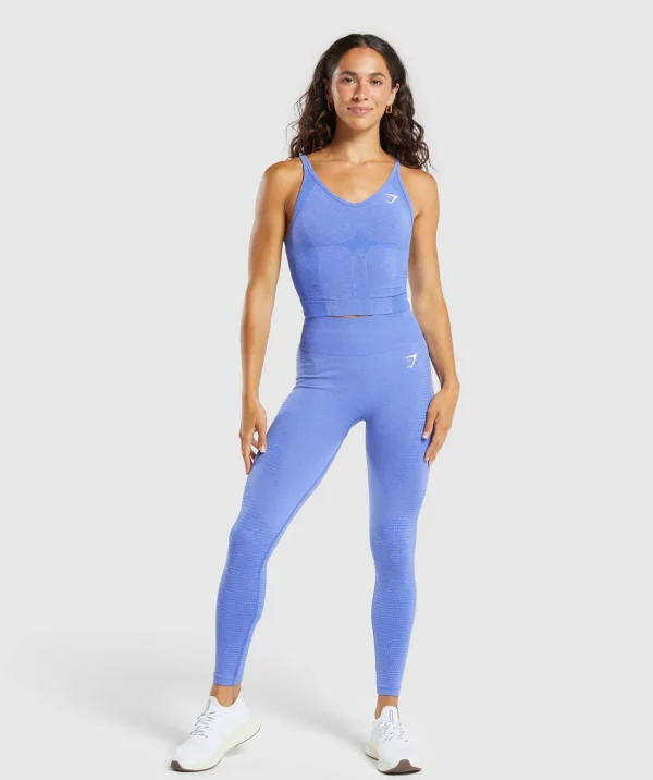 New Gymshark Vital Seamless Midi Tank LiftBlue/Marl