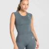 Sale Gymshark Vital Seamless Scoop Neck Top StrongGreyMarl