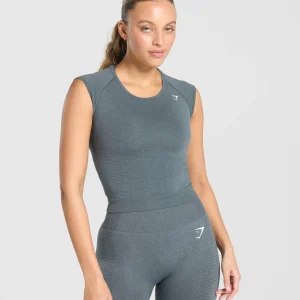 Sale Gymshark Vital Seamless Scoop Neck Top StrongGreyMarl