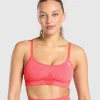 Discount Gymshark Vital Seamless Sports Bra CoralRedMarl