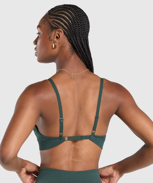 Fashion Gymshark Vital Seamless Sports Bra WoodlandGreen/Marl