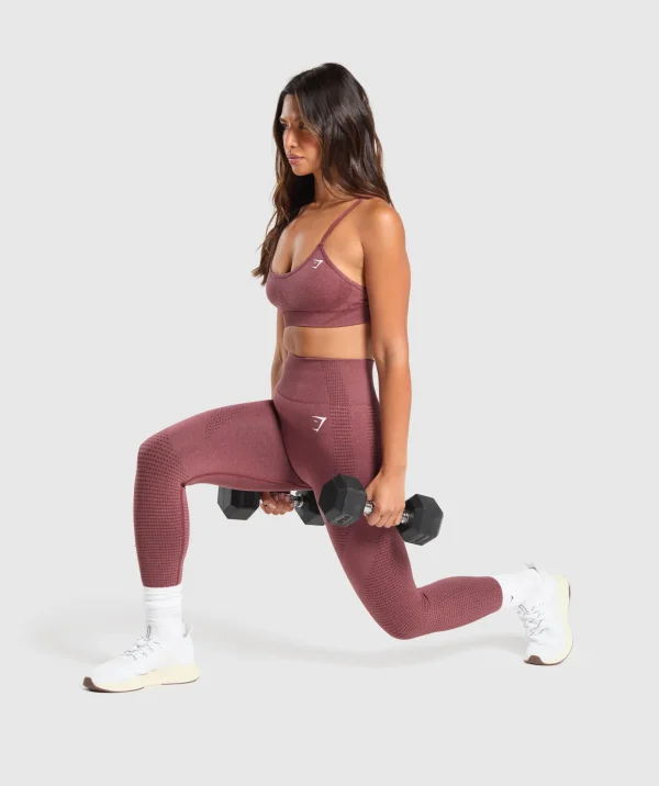 New Gymshark Vital Seamless Sports Bra BurgundyPink/Marl