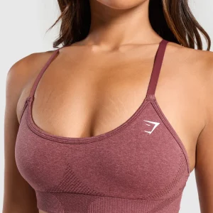 New Gymshark Vital Seamless Sports Bra BurgundyPink/Marl