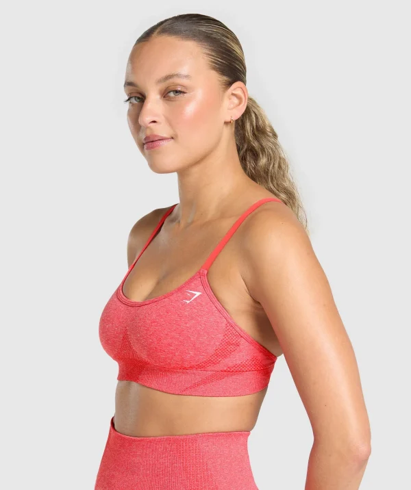 Discount Gymshark Vital Seamless Sports Bra CoralRedMarl