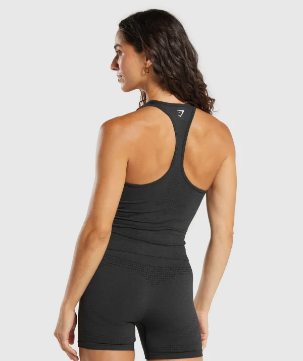 Online Gymshark Vital Seamless Tight Tank BlackMarl