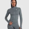 Clearance Gymshark Vital Seamless Tight Tracktop StrongGrey/Marl