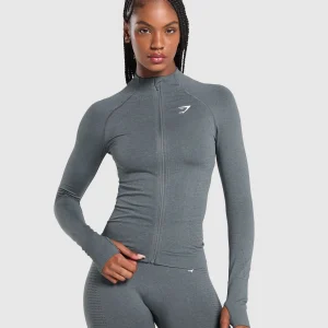 Clearance Gymshark Vital Seamless Tight Tracktop StrongGrey/Marl