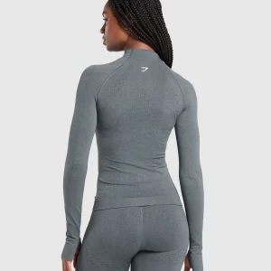 Clearance Gymshark Vital Seamless Tight Tracktop StrongGrey/Marl