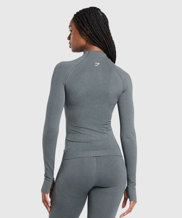 Clearance Gymshark Vital Seamless Tight Tracktop StrongGrey/Marl