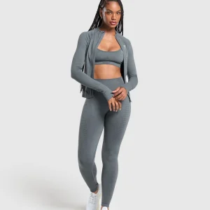 Clearance Gymshark Vital Seamless Tight Tracktop StrongGrey/Marl