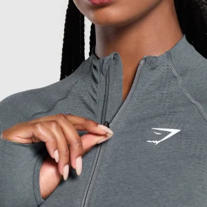 Clearance Gymshark Vital Seamless Tight Tracktop StrongGrey/Marl