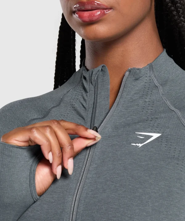 Clearance Gymshark Vital Seamless Tight Tracktop StrongGrey/Marl