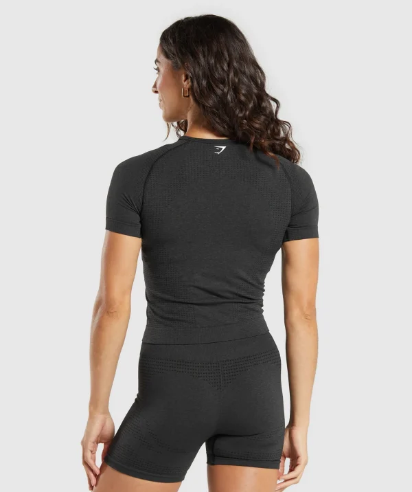 Outlet Gymshark Vital Seamless Tight T-Shirt BlackMarl