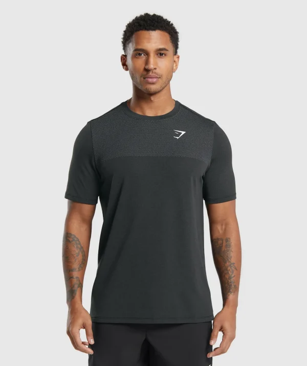 Online Gymshark Vital Seamless T-Shirt Black/MediumGreyMarl