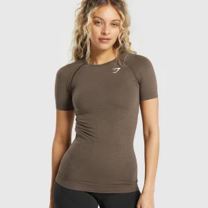 Clearance Gymshark Vital Seamless T-Shirt PennyBrownMarl