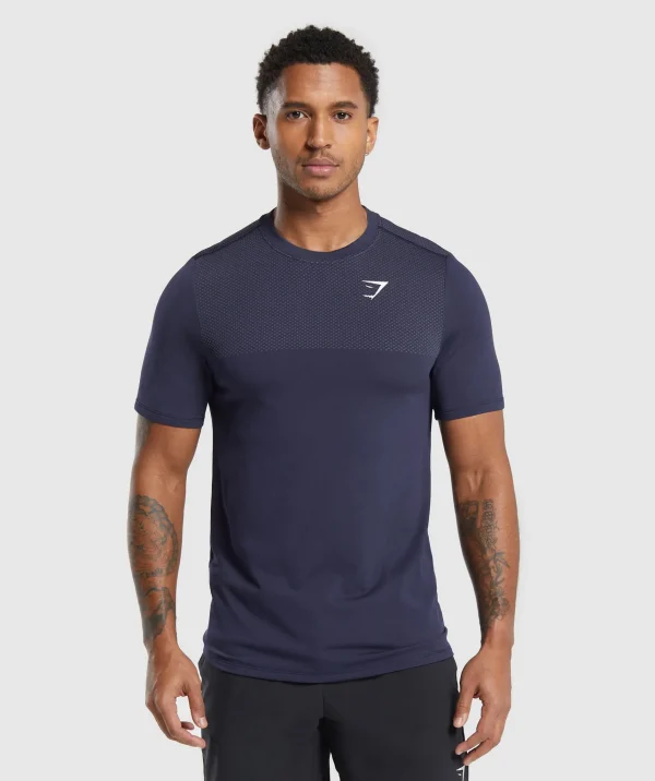 New Gymshark Vital Seamless T-Shirt Navy/LightGrey