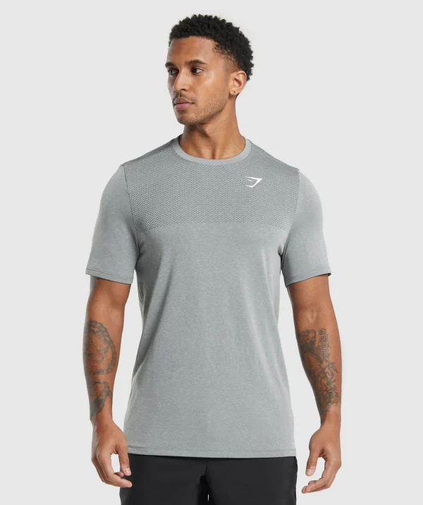 New Gymshark Vital Seamless T-Shirt LightGrey/BlackMarl