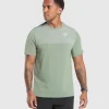 Outlet Gymshark Vital Seamless T-Shirt FadedGreen/ForceGreenMarl