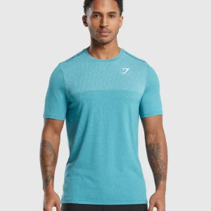 Online Gymshark Vital Seamless T-Shirt ArtificialTeal/WhiteMarl