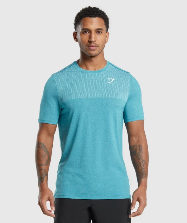 Online Gymshark Vital Seamless T-Shirt ArtificialTeal/WhiteMarl