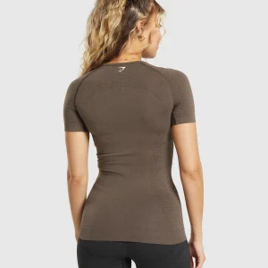 Clearance Gymshark Vital Seamless T-Shirt PennyBrownMarl