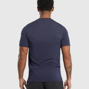 New Gymshark Vital Seamless T-Shirt Navy/LightGrey