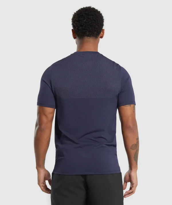 New Gymshark Vital Seamless T-Shirt Navy/LightGrey