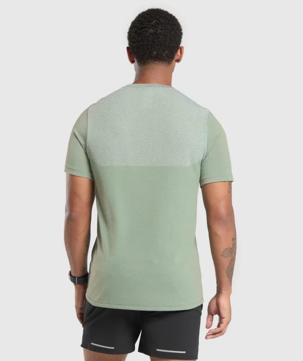 Outlet Gymshark Vital Seamless T-Shirt FadedGreen/ForceGreenMarl