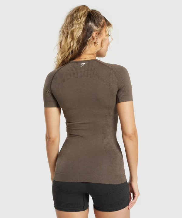 Clearance Gymshark Vital Seamless T-Shirt PennyBrownMarl