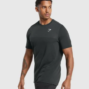 Online Gymshark Vital Seamless T-Shirt Black/MediumGreyMarl