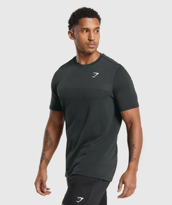 Online Gymshark Vital Seamless T-Shirt Black/MediumGreyMarl