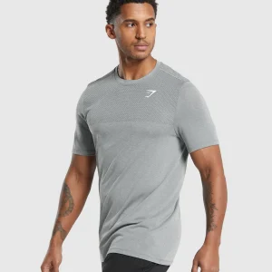 New Gymshark Vital Seamless T-Shirt LightGrey/BlackMarl