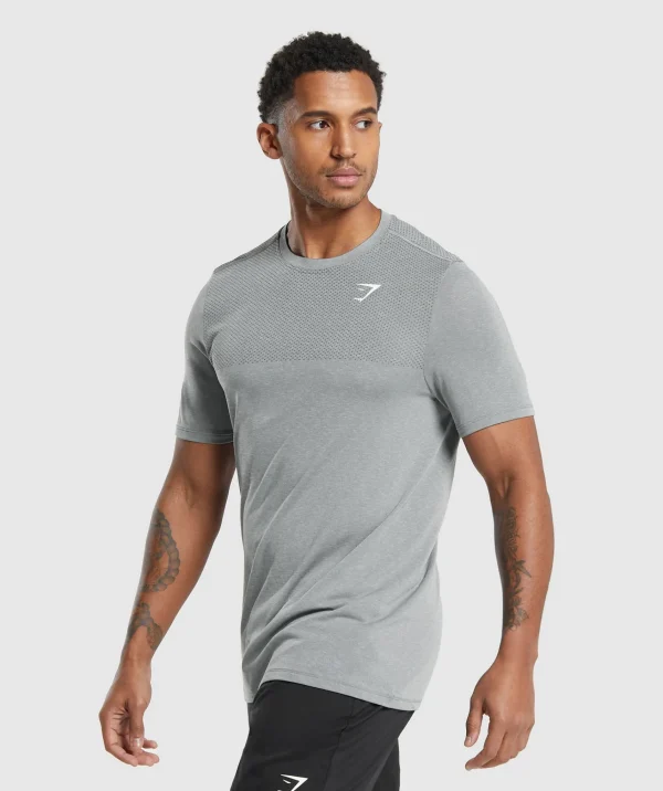 New Gymshark Vital Seamless T-Shirt LightGrey/BlackMarl