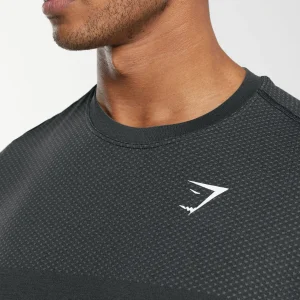 Online Gymshark Vital Seamless T-Shirt Black/MediumGreyMarl