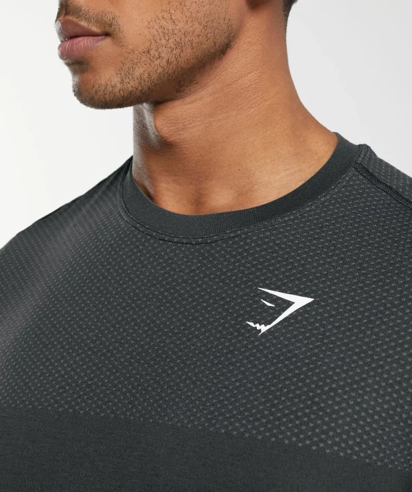 Online Gymshark Vital Seamless T-Shirt Black/MediumGreyMarl