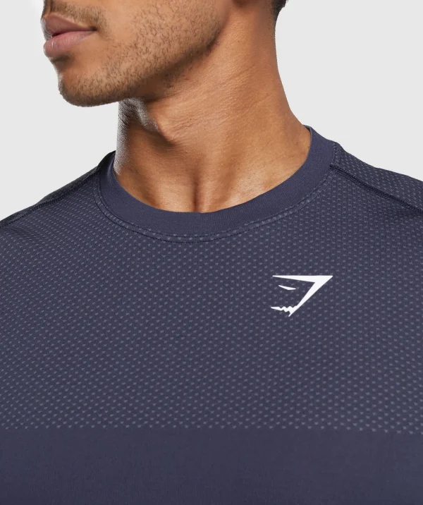 New Gymshark Vital Seamless T-Shirt Navy/LightGrey