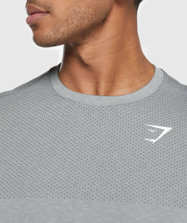 New Gymshark Vital Seamless T-Shirt LightGrey/BlackMarl