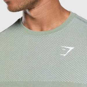 Outlet Gymshark Vital Seamless T-Shirt FadedGreen/ForceGreenMarl