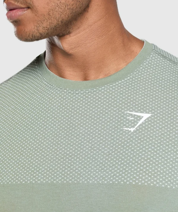 Outlet Gymshark Vital Seamless T-Shirt FadedGreen/ForceGreenMarl