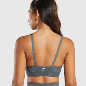 Sale Gymshark Vital Seamless V Neck Sports Bra StrongGrey/Marl