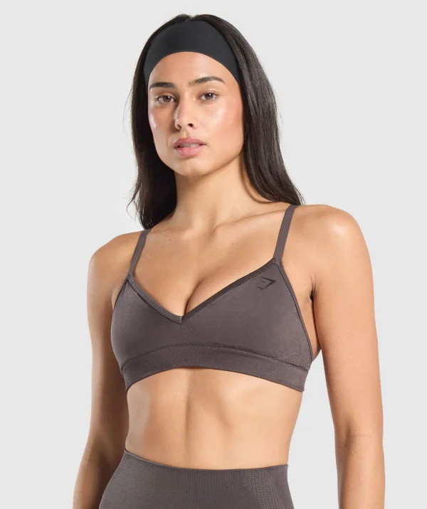 Online Gymshark Vital Shine Limited Edition Sports Bra GreyedPurple