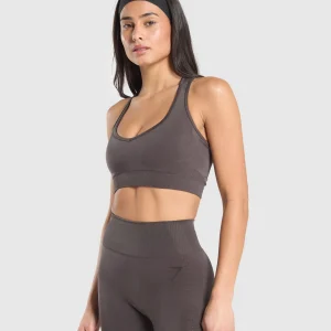 Online Gymshark Vital Shine Limited Edition Crop Top GreyedPurple