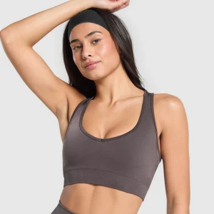 Online Gymshark Vital Shine Limited Edition Crop Top GreyedPurple