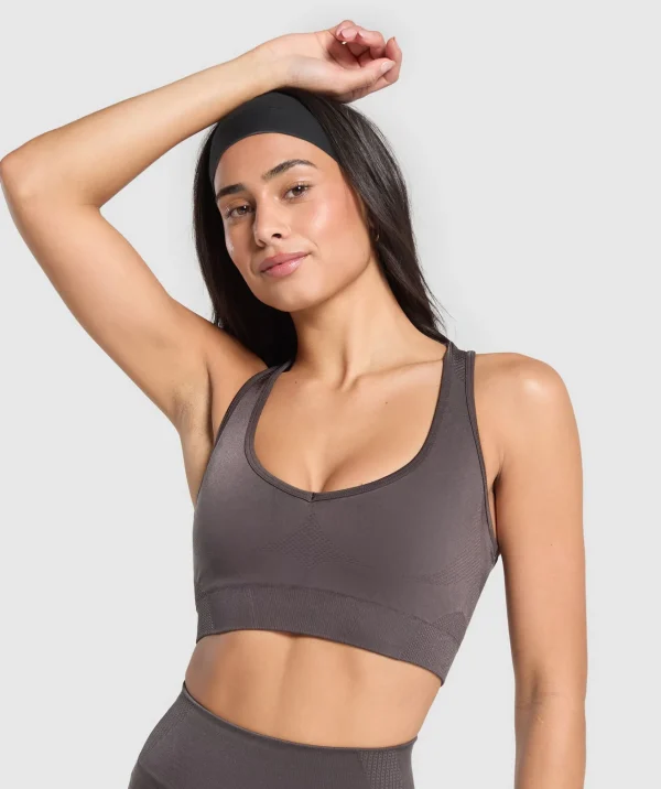 Online Gymshark Vital Shine Limited Edition Crop Top GreyedPurple