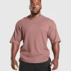 Fashion Gymshark Waffle Oversized T-Shirt BrickBrown