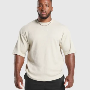 New Gymshark Waffle Oversized T-Shirt PebbleGrey