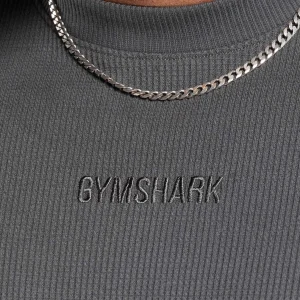 Discount Gymshark Waffle Oversized T-Shirt OnyxGrey