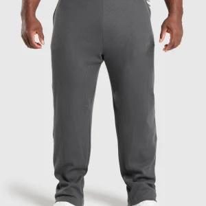 Sale Gymshark Waffle Straight Leg Joggers OnyxGrey